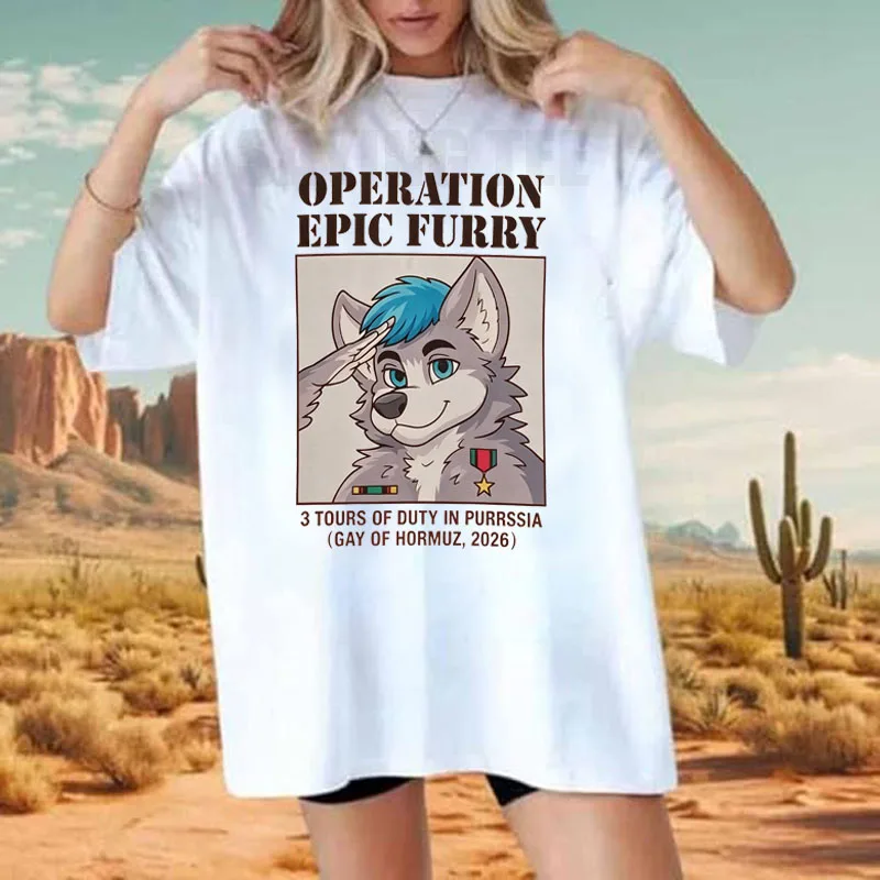 OPERATION EPIC FURRY Y2k Humor T-Shirt, Lustiges 3-Touren-in-Purrrssien-Sarkasmus-Witz-T-Shirt, Fuchs-Kleidungsartikel für Männer und Frauen als Geschenk – Detail 6