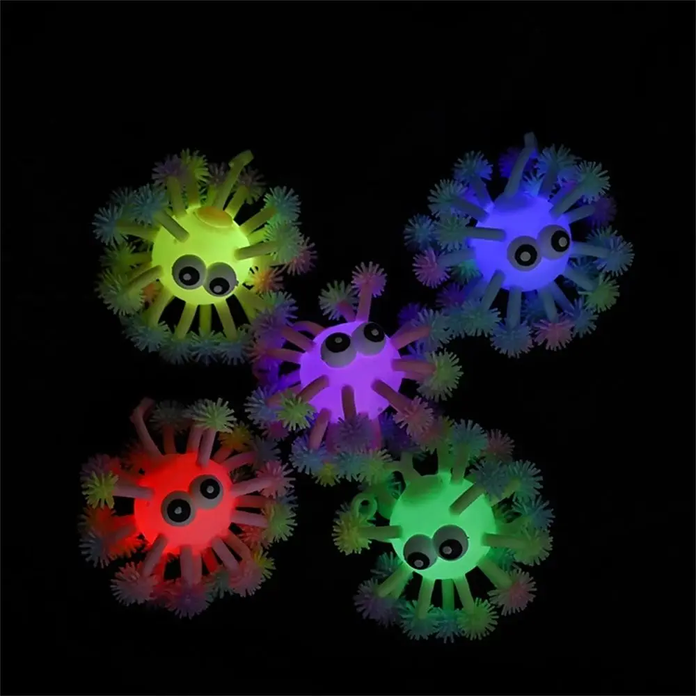 Funny Light Glowing Decompression Cartoon Hedgehog Glow Flash Hedgehog Glow Flash Ball Ball   Fidget  Squeeze Balls