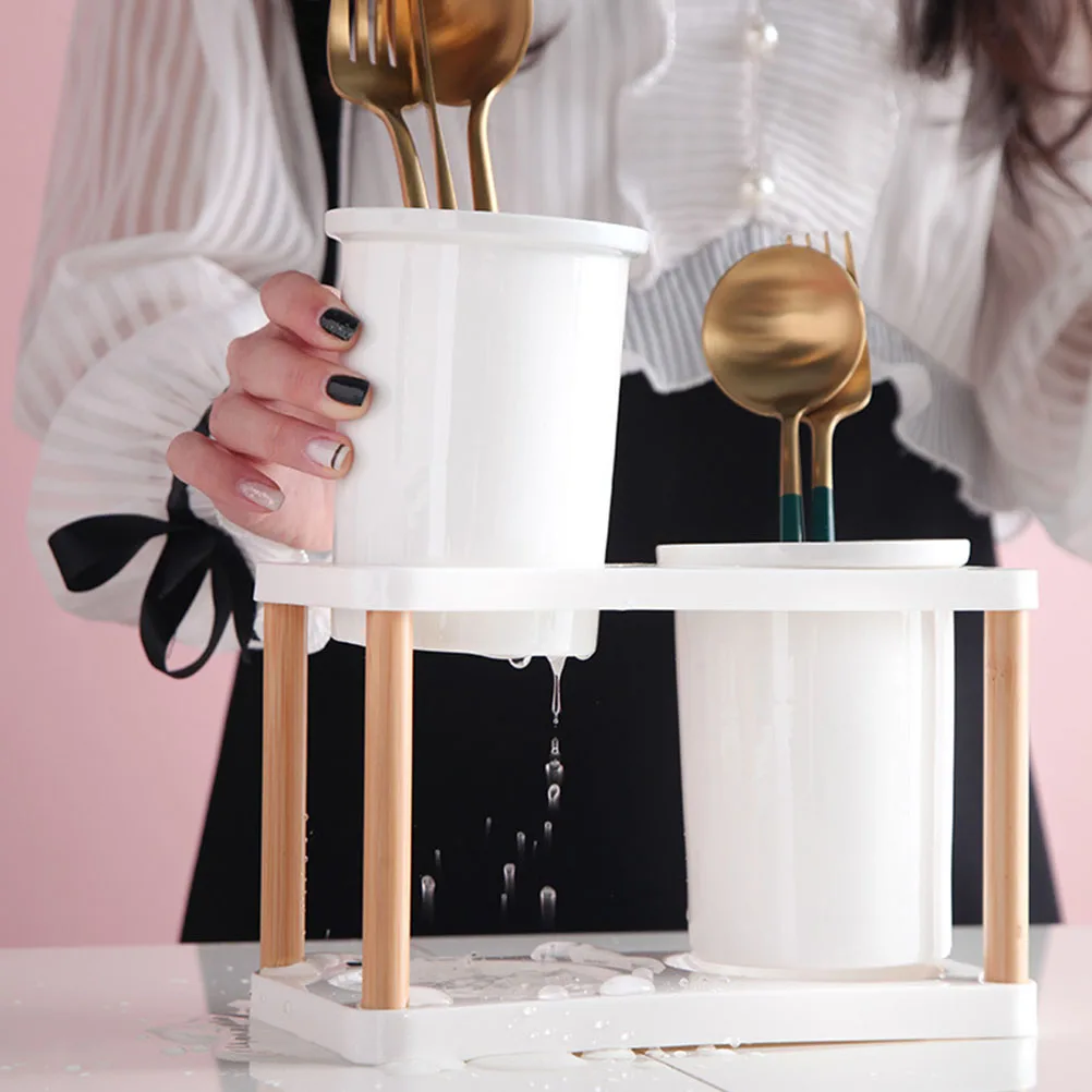 

1Pcs Ceramic Chopsticks Holder Premium Scratch-Resistant Kitchen Utensil Organizer for Countertop Storage Decorative Spoon and