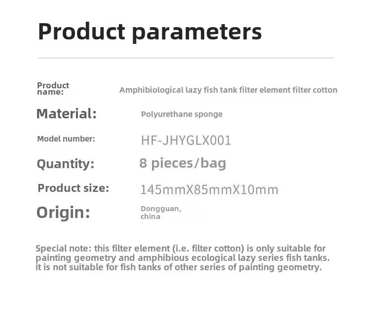 8Pcs for Xiaomi DESGEO c180 Eco-Smart Fish Tank Filter Foam Accessories