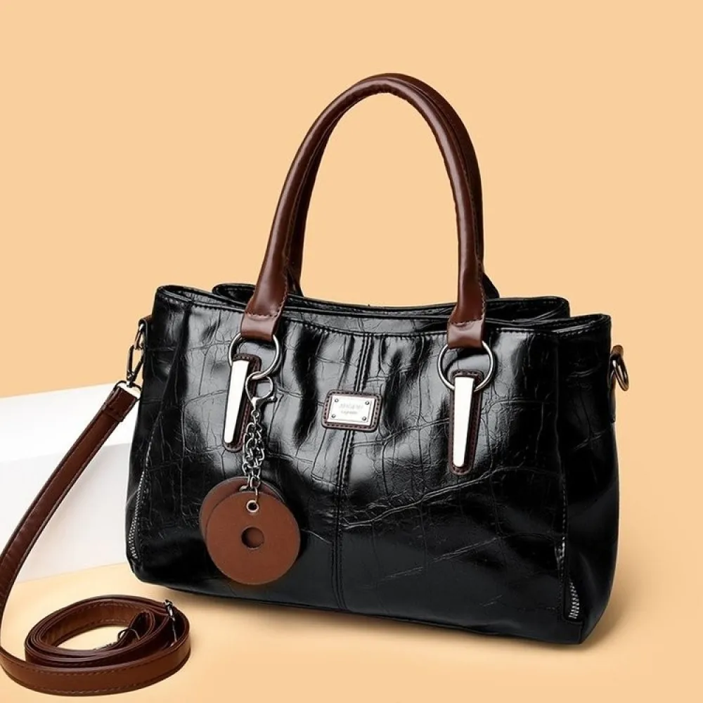 Fashion Womens Shoulder Bag Large Capacity Messenger Purse Practical Crossbody Handbag Soft PU Leather Casual Tote Work Bag