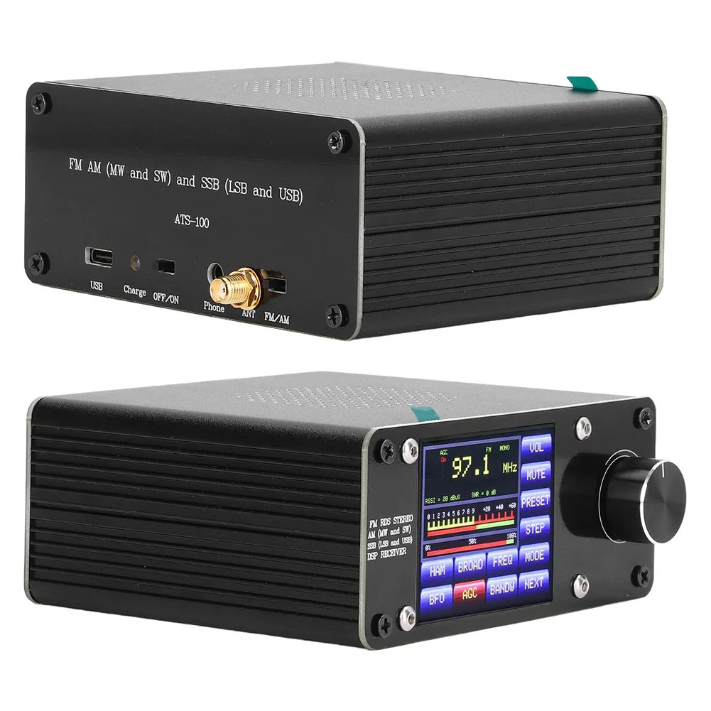 2 4 بوصة تعمل باللمس سبائك الألومنيوم ATS100 SI4732SI4735 كامل النطاق راديو استقبال يدعم SSB ل MW SW وترددات FM #4