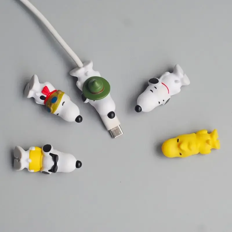 Snoopy USB Cable Bites Protector Cartoon Cover Protect Case for Iphone Cable Charging Protective Cover Cellphone Decor Wire Gift