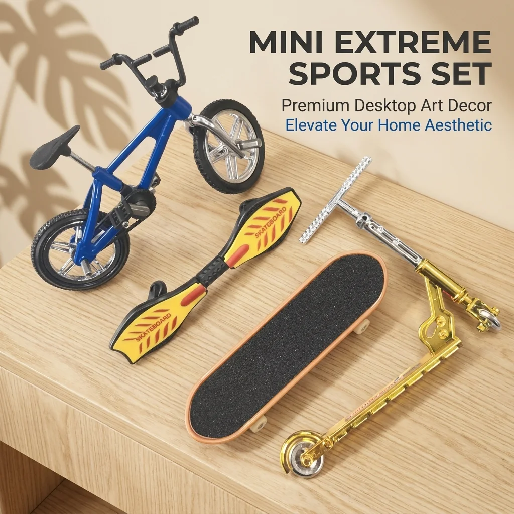 Finger Skateboard BMX Bike Scooter Waveboard Mini Extreme Sports Realistic Collectible Desktop Ornament Desk Decor Kids Gif