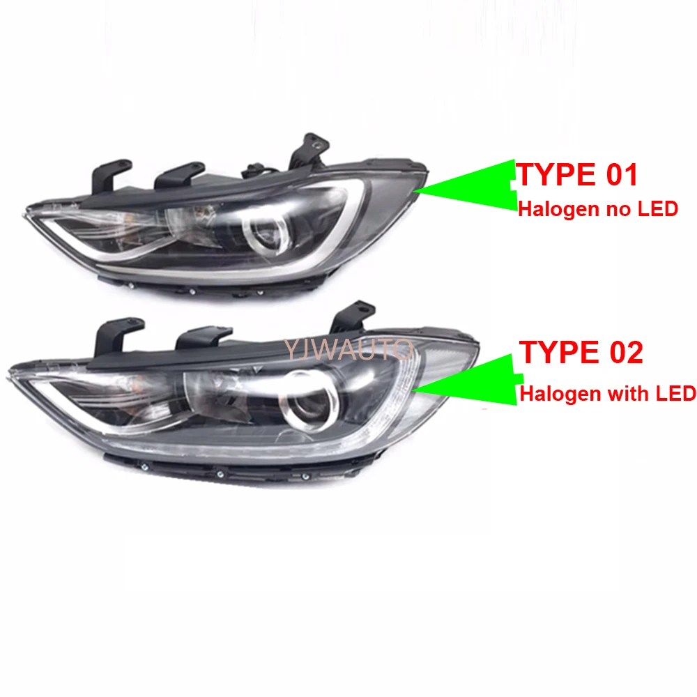 For Hyundai Elantra 2016 2017 2018 Headlights Car Headlamp Assembly Daytime Running Light Auto Headlamp Whole Car Light Assembly