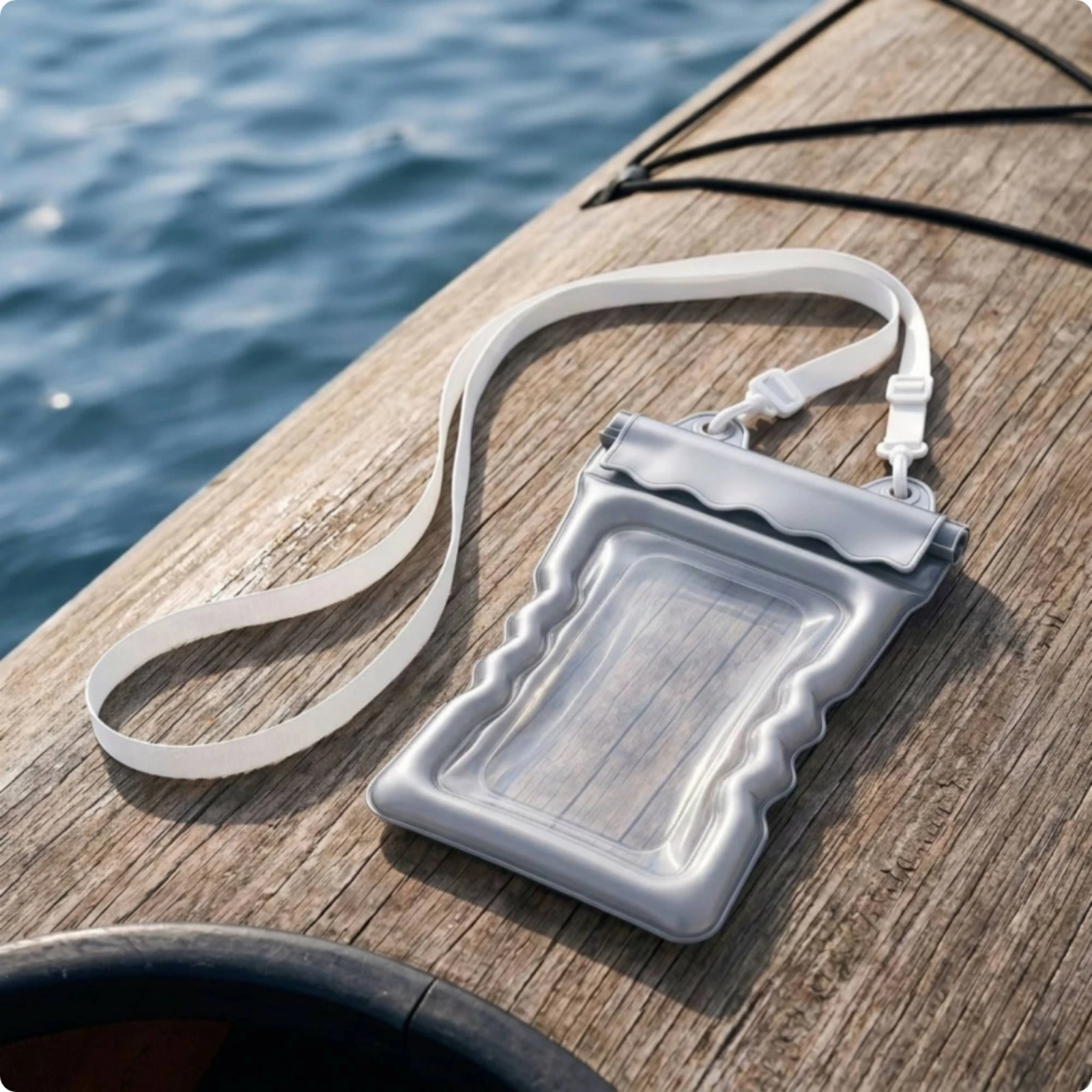 Phone Cases Beach - Su Geçirmez Telefon Kılıfı, Askılı, Şeffaf