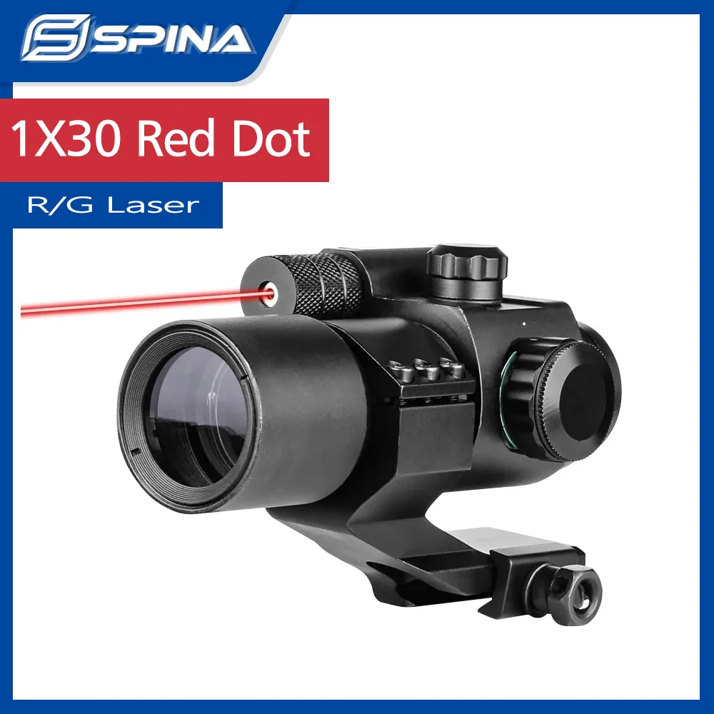 

1x30 Red Dot Rifle Scope Hunting Tactical Equipment Military With Red/Green Pointer Laser For Airsoft Accessories