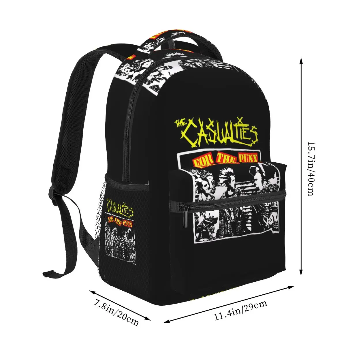 Vintage 90s The Casualties Band Backpack Student Boys Girls BookBag Kids School Bag Computer Shoulder Bags for Men Women