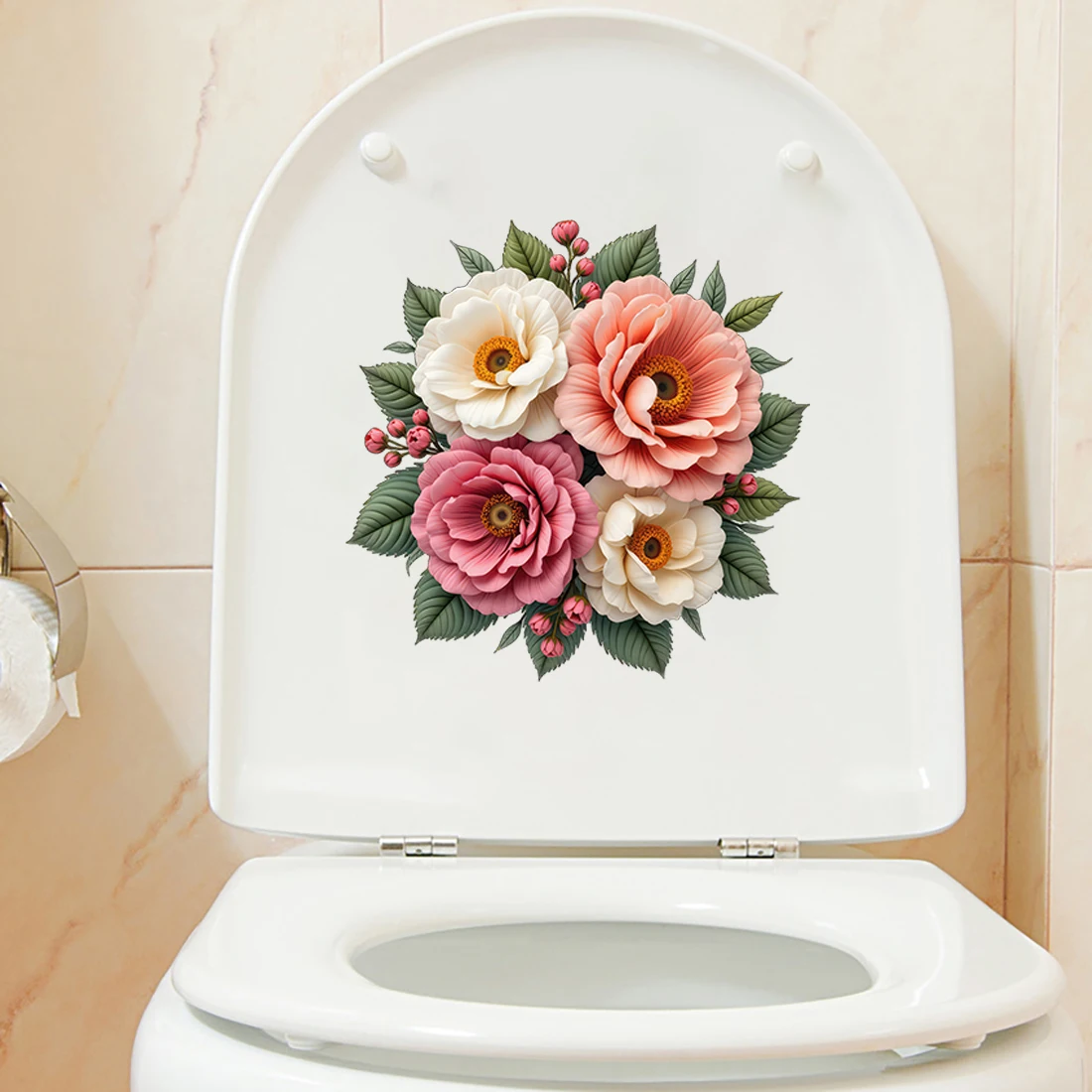 Three Ratels QO42 Beautiful flower  art  wall stickers for home decoration toilet decals