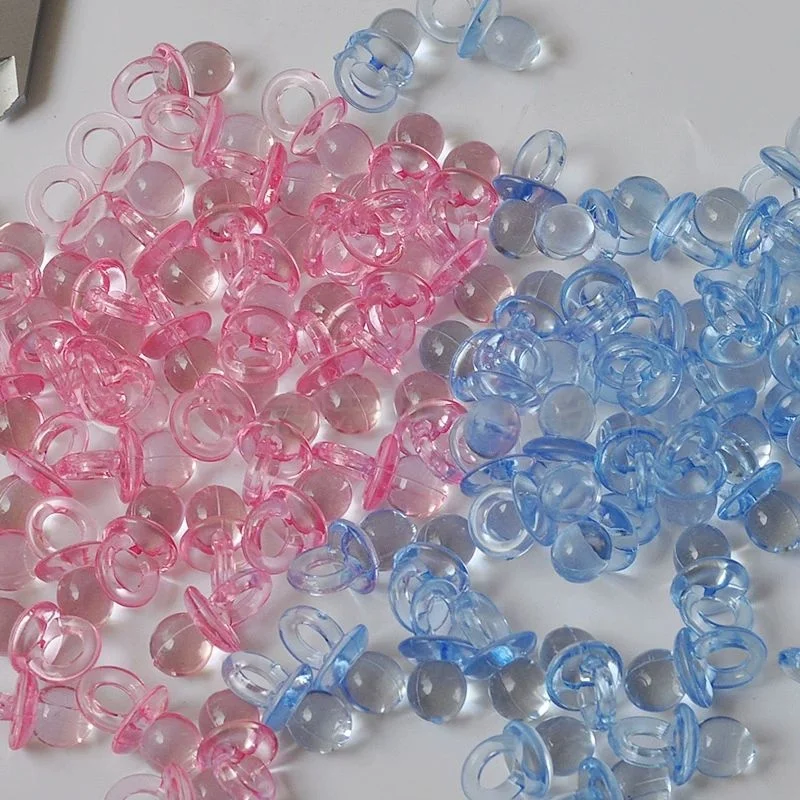 50/100 قطعة أكريليك صغير أزرق وردي مصاصة الحلمة النثار للطفل دش الديكور الجنس تكشف الجدول مبعثر حفلة عيد ميلاد #1