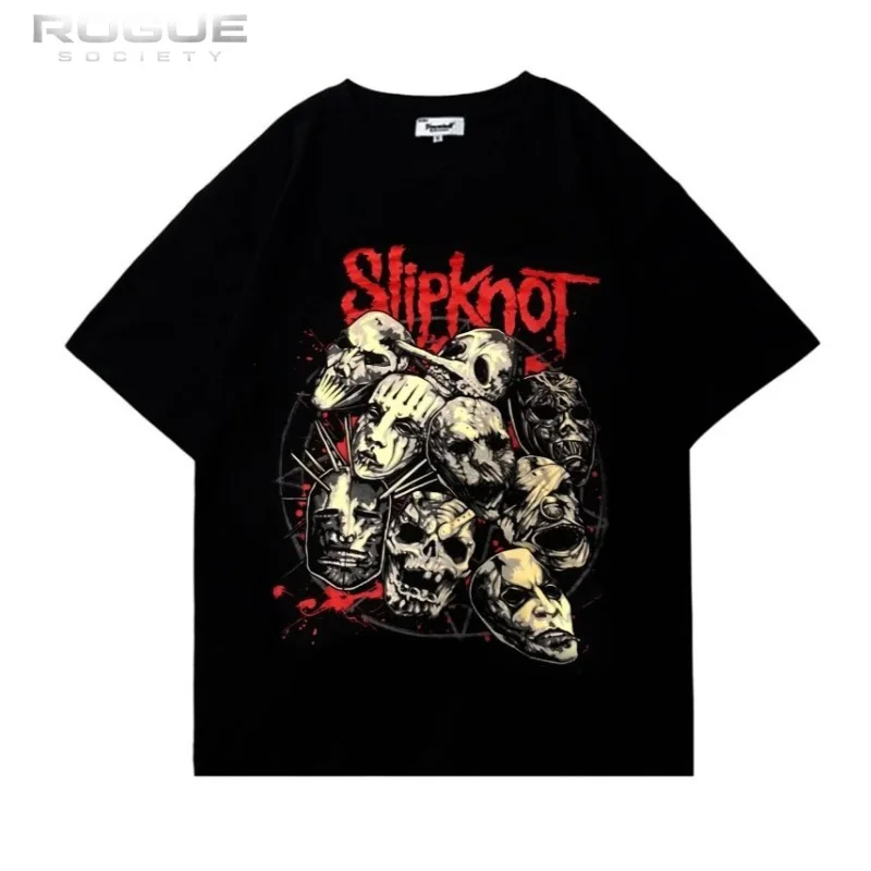 Punk Grunge Streetwear Vintage Skeleton Print Tshirt Women Gothic Rocker Graphic Short Sleeve Y2K Harajuku Aesthetic Tees Unisex
