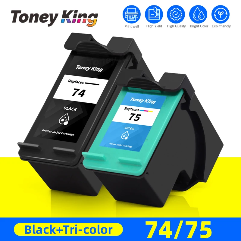 CompatibleI Ink Cartridge For HP 74XL 75 Photosmart C4200 C4205 C4210 C4225 C4235 Officejet J6424 J6450 J6480 J6488 For HP74 75