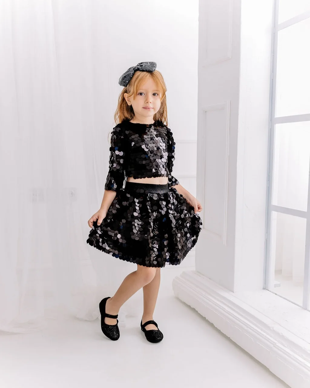 

Black Sequins Halloween Dress for Kids Sparkly Sequin Flower Girl Dress Birthday Party Ball Gowns for Girls Gala Dresses