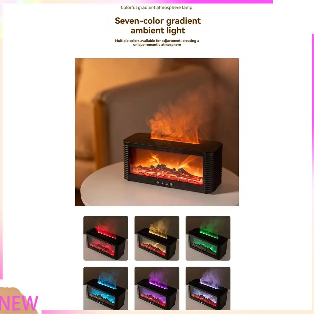 B15C Aromatherapy Humidifier Simulated Fireplace Flame Humidifier With Timer, Auto-Off