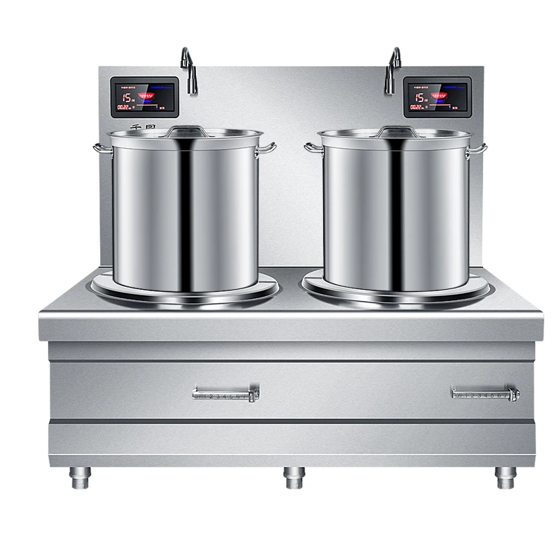 

Commercial induction cooker high power bantam soup stove double head low soup stove both eyes soup stove 15kw pot kitchen