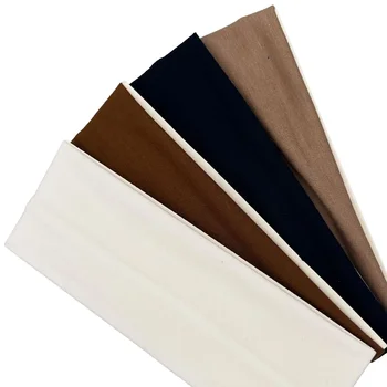 4 pieces of women's elastic sports headbands, solid color, sweat absorbing headbands, elegant Bohemian style accessories