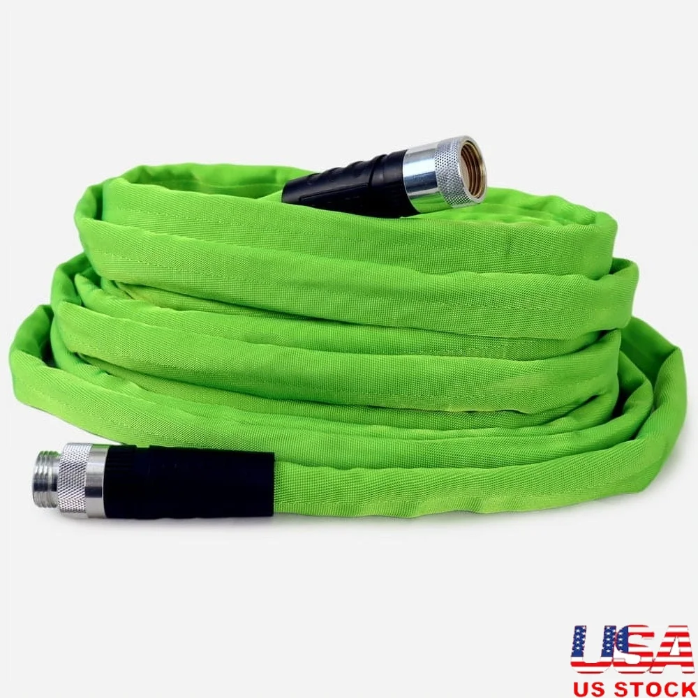 

Heavy Duty 3/4 Inch 75 Feet Garden Hose Kink Free High Visibility Crush Resistant Lightweight Commercial Grade Safe Drinking