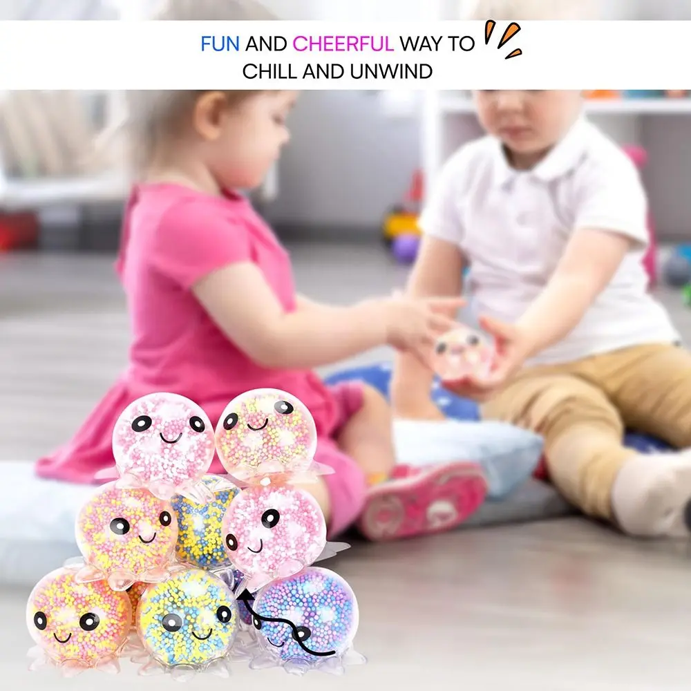 New Glow Stress Relief Fidget Octopus Balls Cute TPR Squeeze Toys Soft Funny Gift Pinching Toy