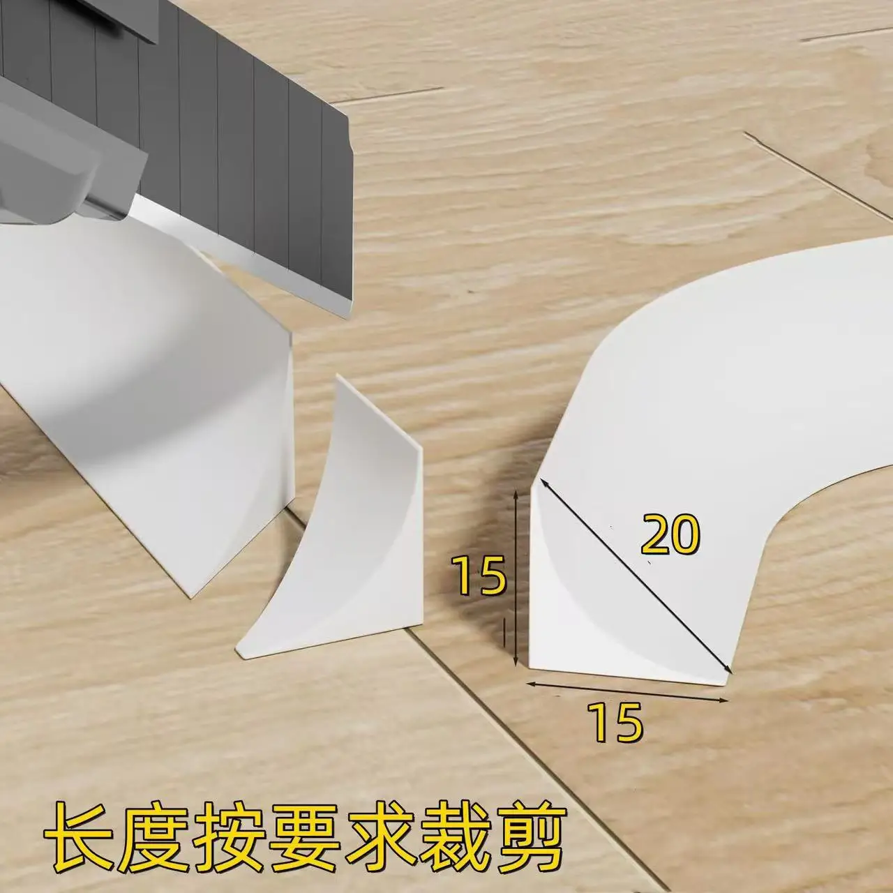 1PC 1/2/3meters Durable Silicone Quarter Round Molding Trim Flexible Caulk Strip Peel and Stick Door Bottom Seal Strip Floor Edg