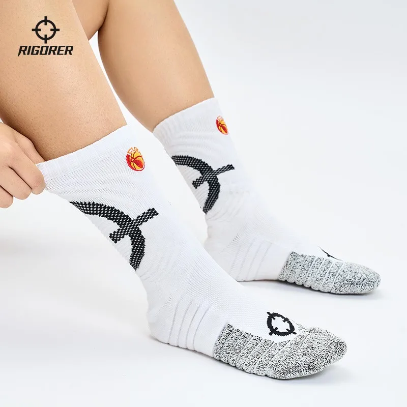 Rigorer Antibacterial Cushion Socks Stockings with New Colors Basketball Socks Thickened Towel Bottom Player Socks