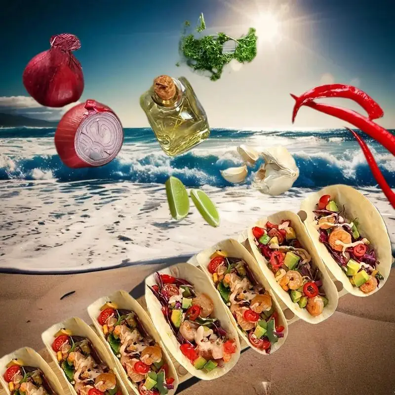 Bamboo Taco Holders Holds 8 Tacos Each Taco Tray Multi-Use Food Stands Hard Shell Tacos Rack For Kitchen Charcuterie Tortillas
