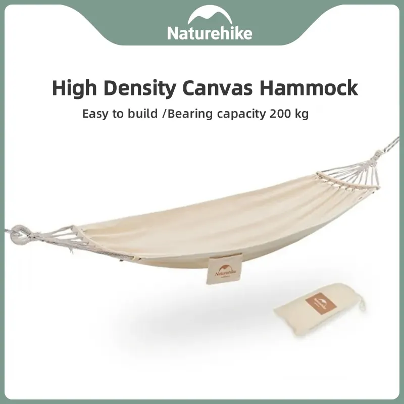 

Naturehike New Portable Double Camping Hammock Outdoor Folding 2 Person Anti-Rollover Canvas Hammock Sturdy Garden Tree Hammock