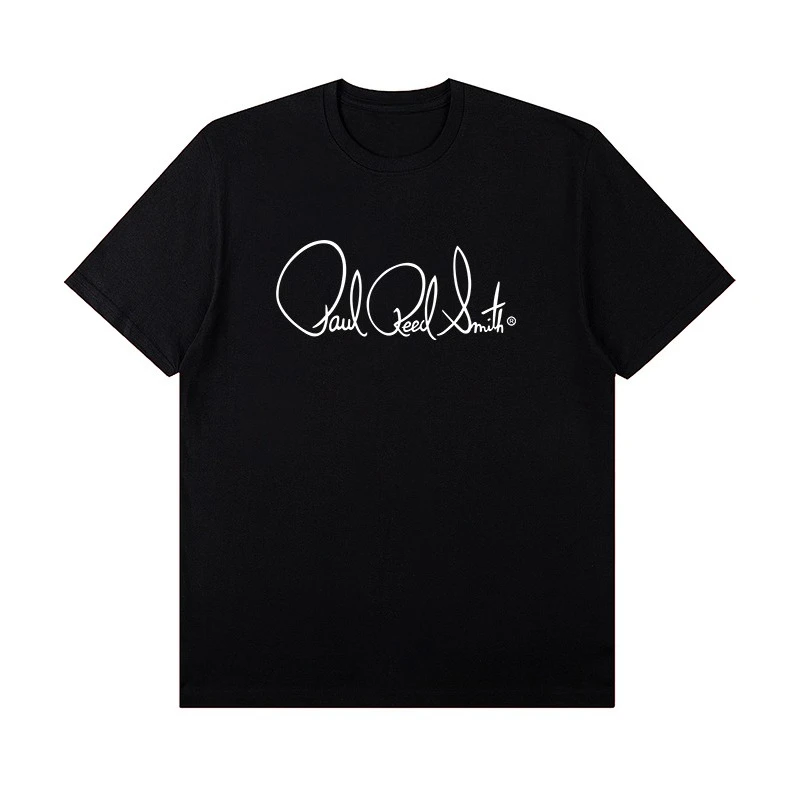 PRS الغيتار الكهربائي الطرفية نمط جولة الرقبة روك تي شيرت قصير الأكمام القطن الفرقة الرصاص المغني عازف الجيتار ممارسة تي شيرت