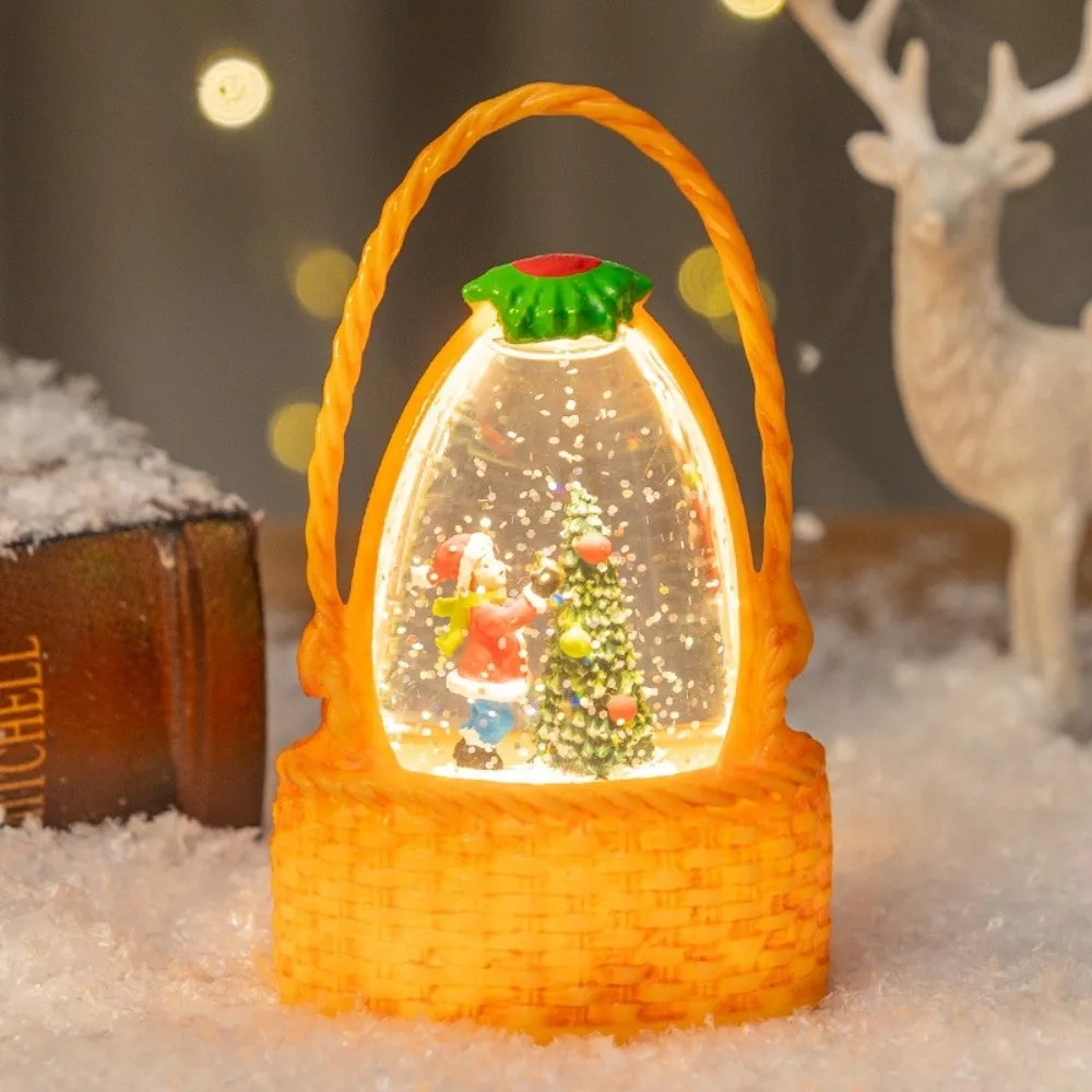 Christmas Gift Luminous Snow Globe Lantern Crystal Small Christmas Night Light Table Decor LED Crystal Ball Light Xmas