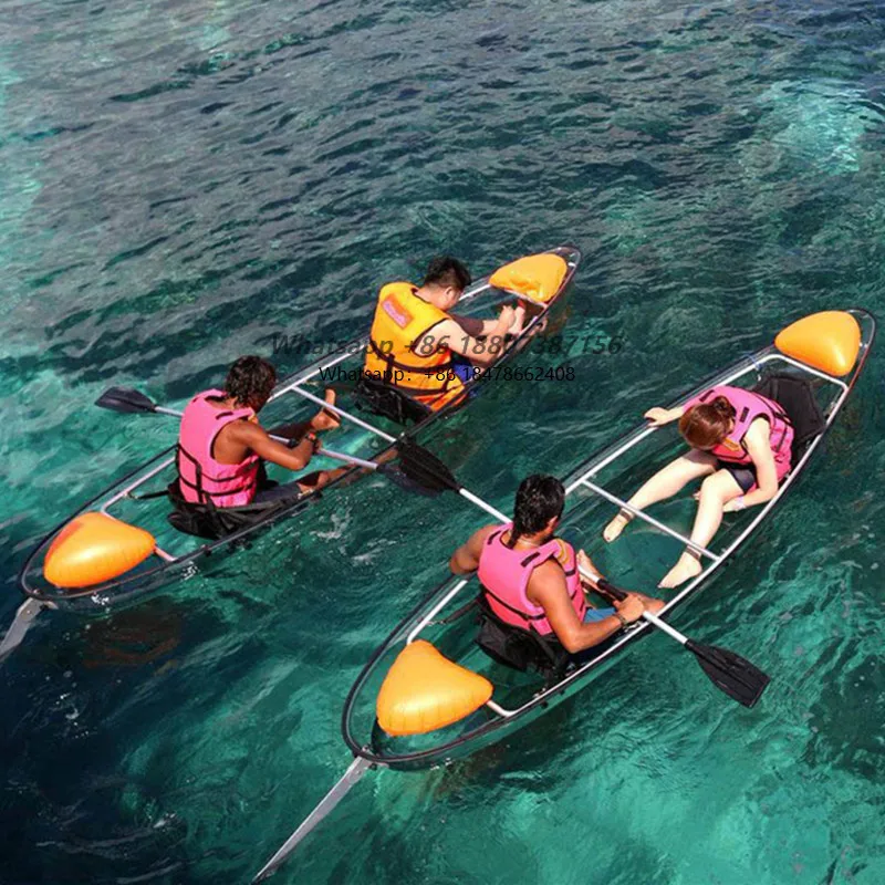 

Transparent Kayak 2 People Water Play Equipment Double Seat Kayak Canoe Transparent Kayak Fishing Lake Sea Safety