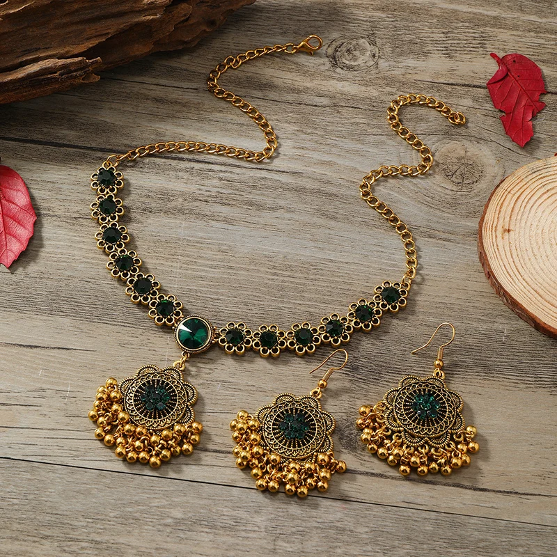 European and American Palace Style Pearl Earrings, Zircon Necklace, Exaggerated Retro Jewelry, Water Drops, European and America