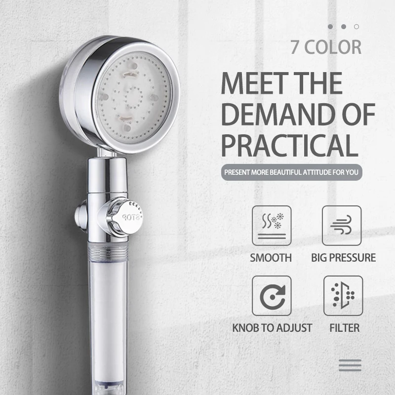 Upgrade 7 Color Atmosphere LED Shower Head Shower Automatic Color Changing Water Saving Shower Filter High Pressure Shower Head