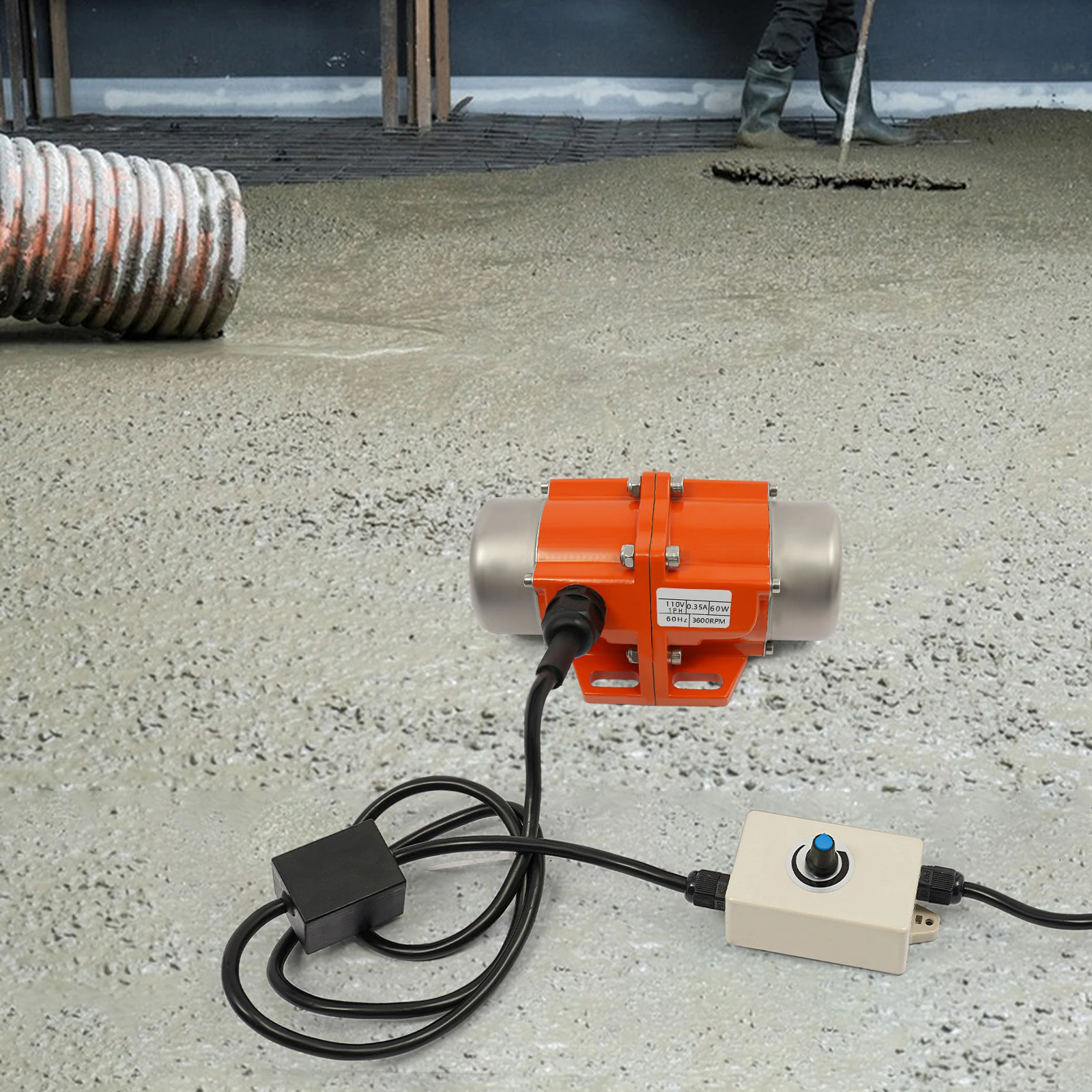 60W 110V Vibrating Motor Adjustable Speed for Feeding Machine, Shotcrete Machine, Washing Machine with Motor Speed Controller