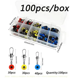 20pcs Fishing Line Hook Swivels Shank Clip Connector Interlock Snap Sea Space Beans Lure Fishing Hooks Connector Pesca Tackle