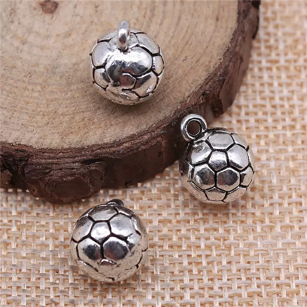 10/20pcs Vintage Sports Alloy Jewelry Accessories DIY Football Pendants Cheerleading Charms for Bracelet Necklace Fans Gifts