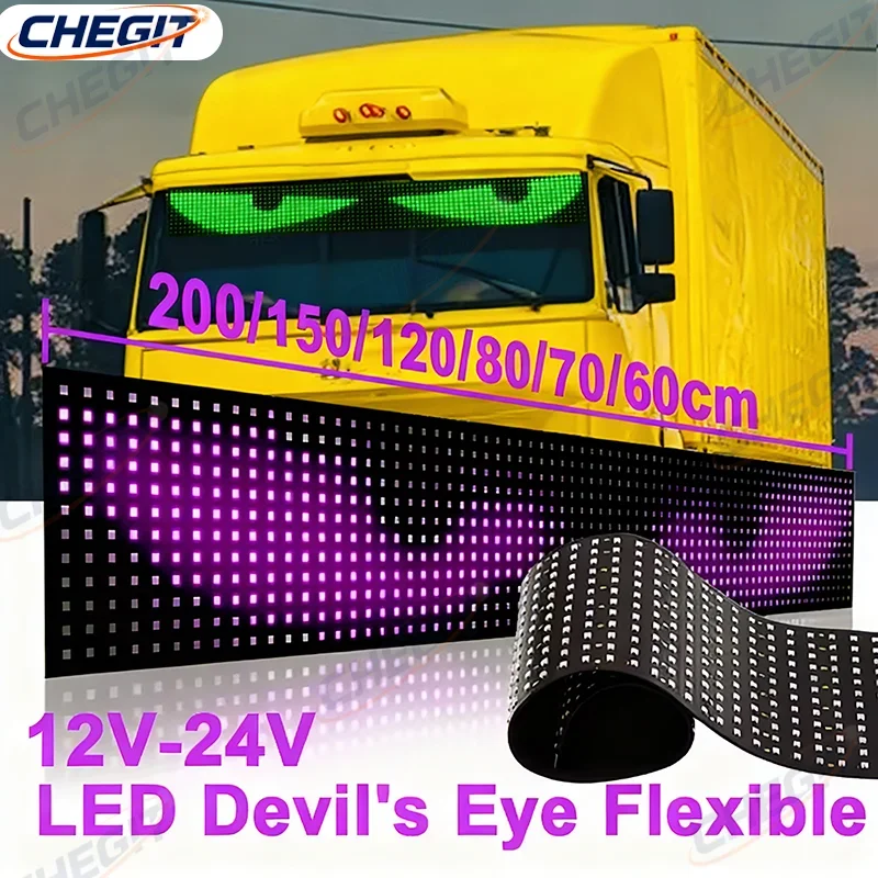 

DIY Custom Text Pattern LED Eyes for Truck Programmable Display Devil Eye Car Scrolling Advertising LED Sign with App Control