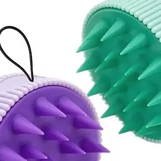 

Double-Sided Scalp Care Head Scrubber Handheld Soft Silicone Hair Brush Hair Scalp Massager For Deeply Cleansing