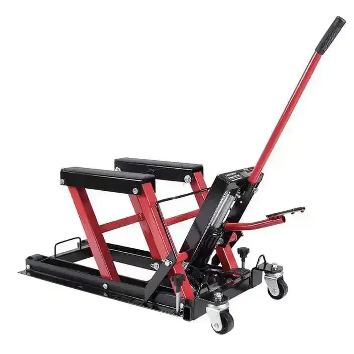 Hydraulic Motorcycle Lift, Double Scissor Type, Load 680kg, Repair Tools, Red, ATV, Jack, Home Use, Display