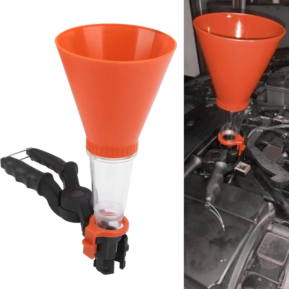 

Mreoocar Oil Funnel Kit ABS Oil Fuel Funnel with Clamp Oil Funnel Adjustable Oil Funnel Adapters All in one