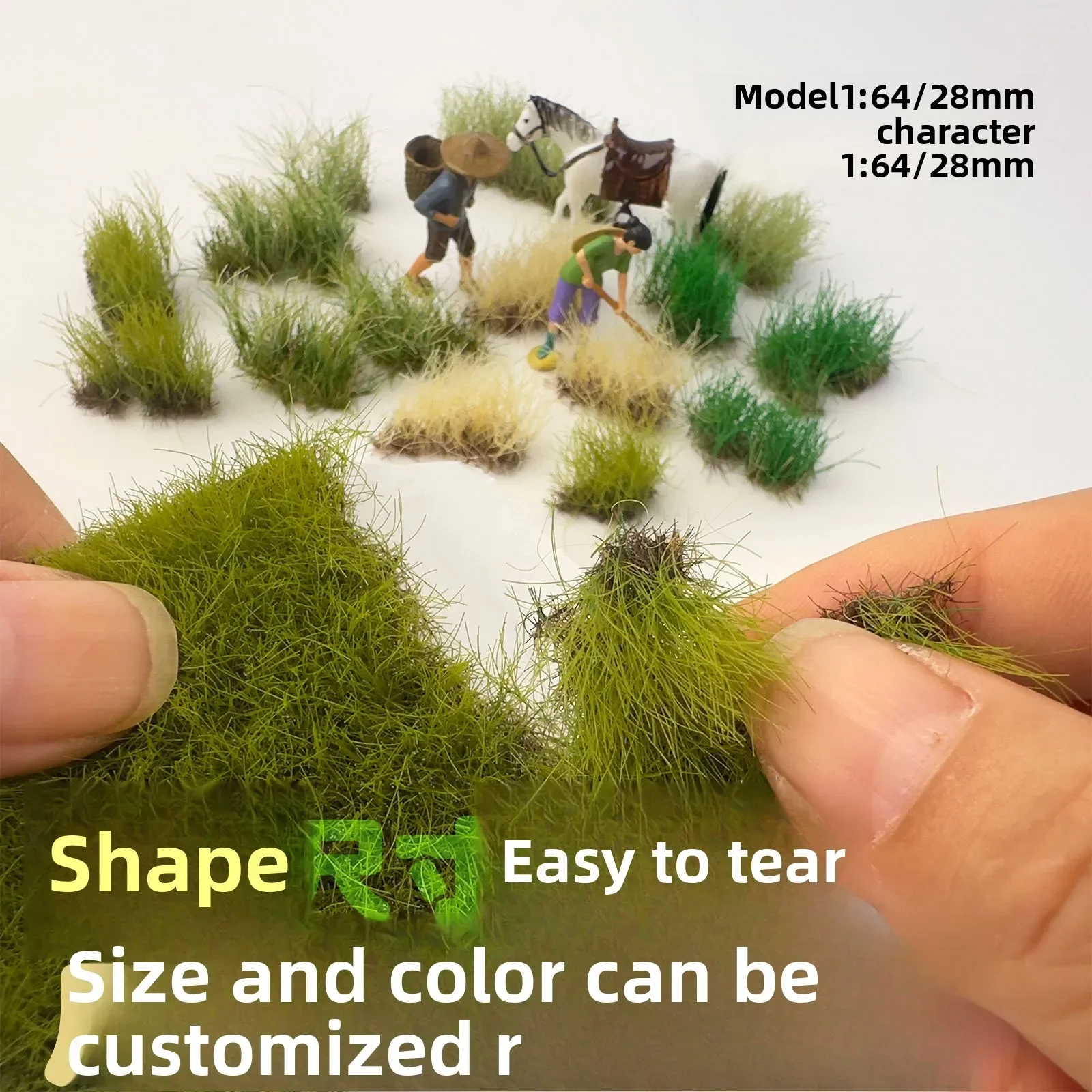 16mm Height Static Grass Cluster Model Artificial Tuft Lawn for Micro Wargame Scenery Sand Table Layout Diorama Kit - Single