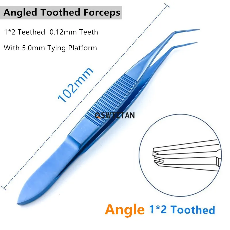 Pinzette oftalmiche conjunctiva Pinze per denti Strumento chirurgico per occhi Strumento oftalmico Titanio