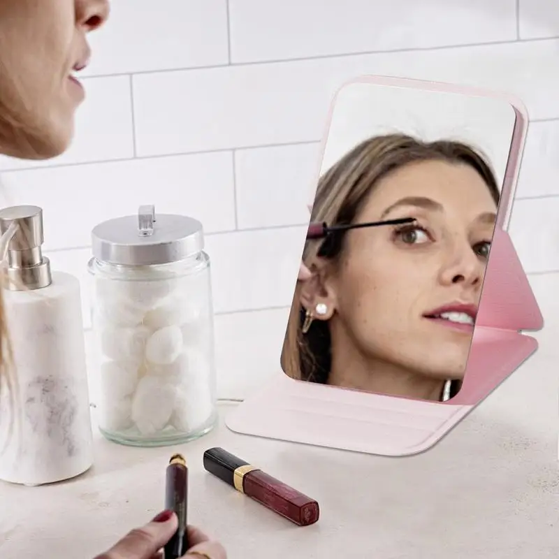 Specchio pieghevole da viaggio Specchio per trucco pieghevole ad alta definizione senza cornice Specchio cosmetico multifunzionale portatile con