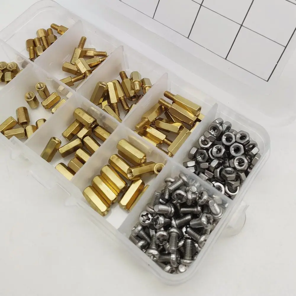 Brass Hexagonal Threaded Standoff Spacer Kit M2 5 M3 Nut Screw Set For Electronic Hardware Device Mounting Support