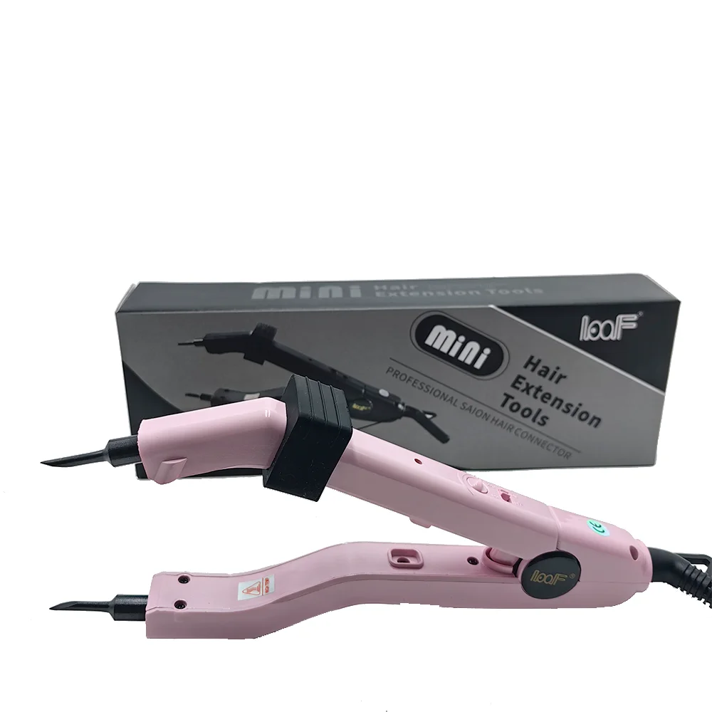 Loof Hair Extension Fusion Connector Hair connector / Hair Extension Fusion Iron / European plug 220V / US plug 110V Pink