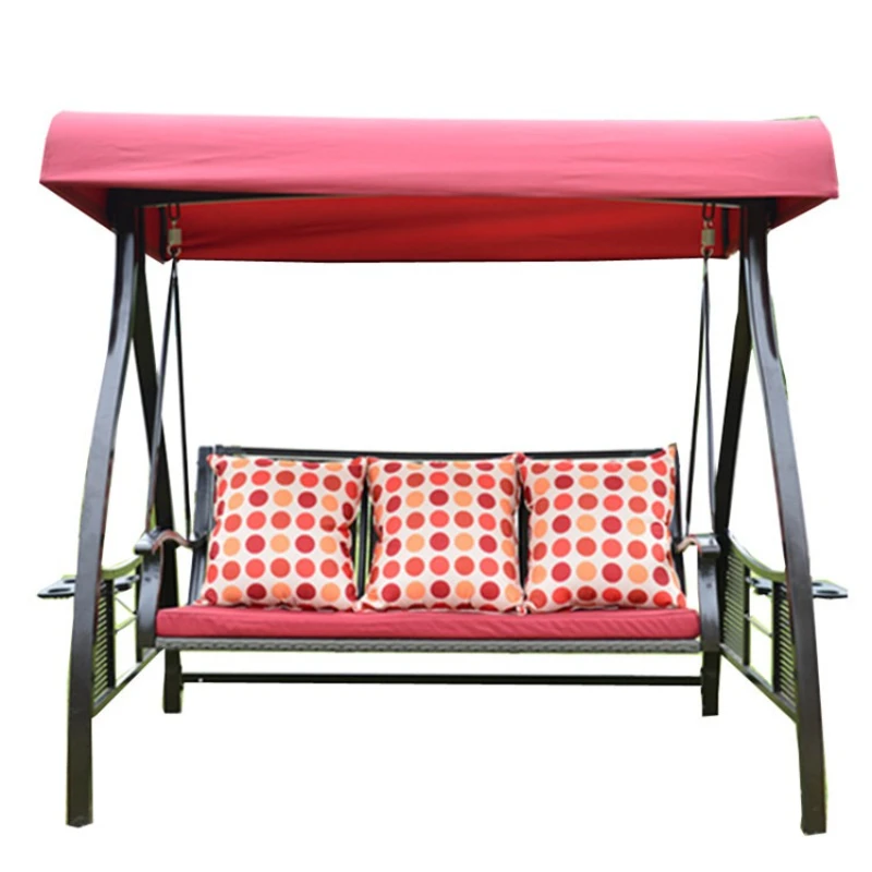 

Outdoor swing, garden wrought iron rattan swing hanging chair, courtyard