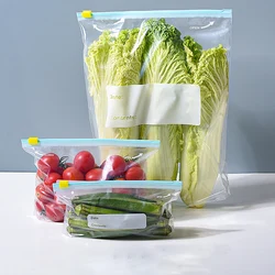 Reusable Storage Bags, Zipper Lock Bags, Food Grade Transparent Storage Bags