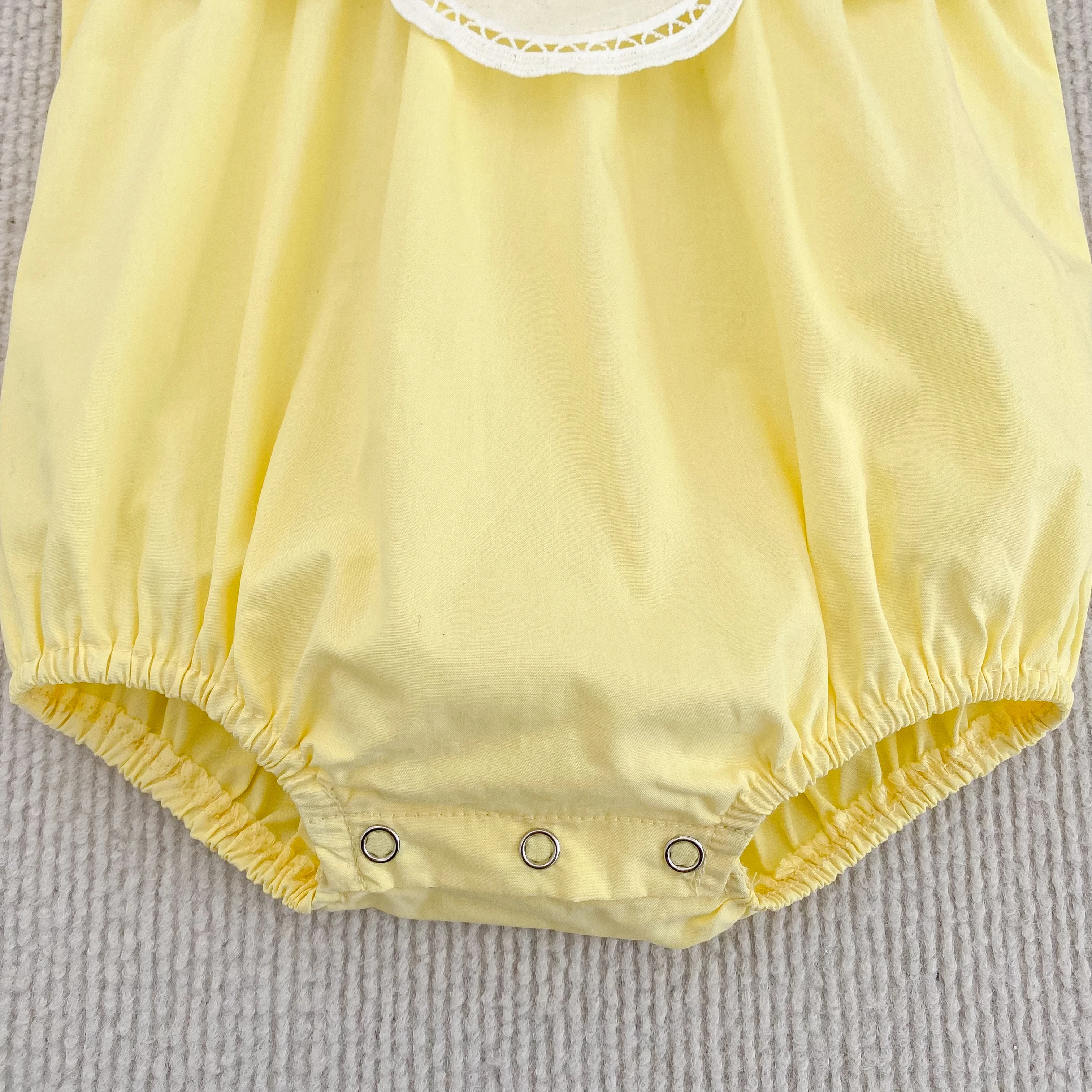 0-24M Baumwolle Sommer Baby Mädchen Kleidung Neugeborenes Baby Mädchen Strampler Ärmelloser Blütenblatt-Kragen Overall – Detail 23