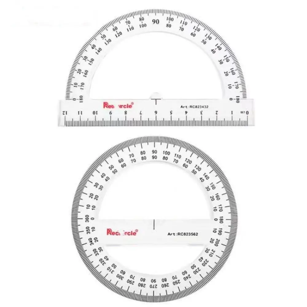 2 шт пластиковый транспортир, математические транспортиры 180 градусов/360 градусов