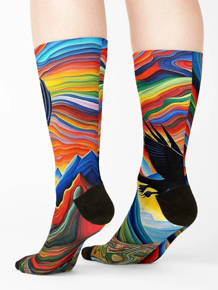 The soaring Condor Socks custom sports cartoon floral christmas gift Ladies Socks Men's