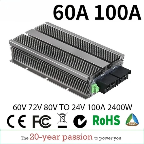 40V-90V a 24V 100A 60A 60V 72V 80V a 24V DC convertidor reductor estabilizador reductor de voltaje 72 voltios a 24 voltios ce