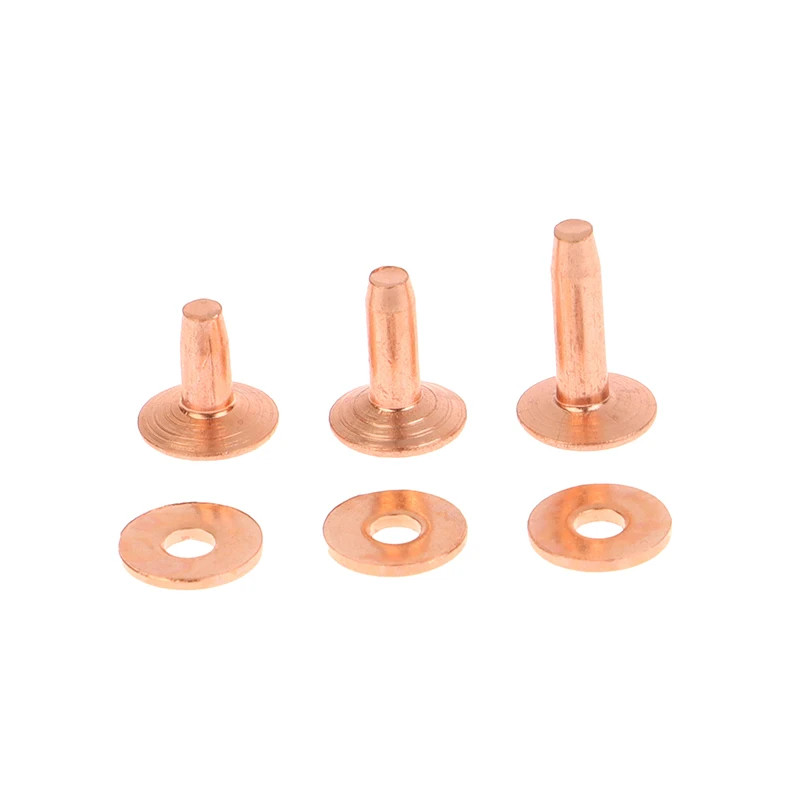 10sets Rivet Fixed Copper Rivet For Leather With Burrs Washers For DIY Rivet Fixed DIY Vintage Leather Goods